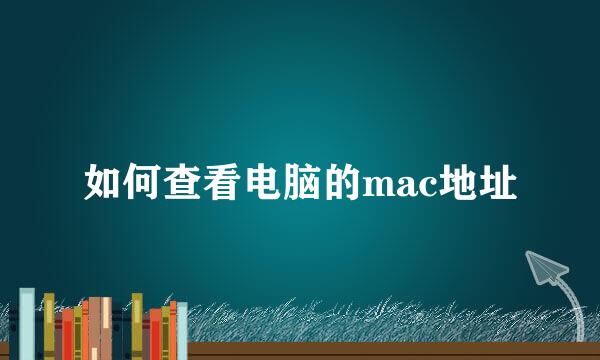 如何查看电脑的mac地址