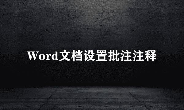 Word文档设置批注注释