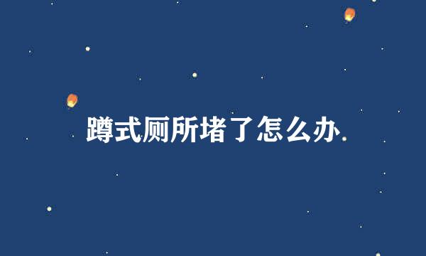 蹲式厕所堵了怎么办