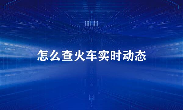 怎么查火车实时动态