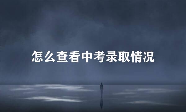 怎么查看中考录取情况