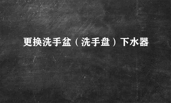 更换洗手盆（洗手盘）下水器