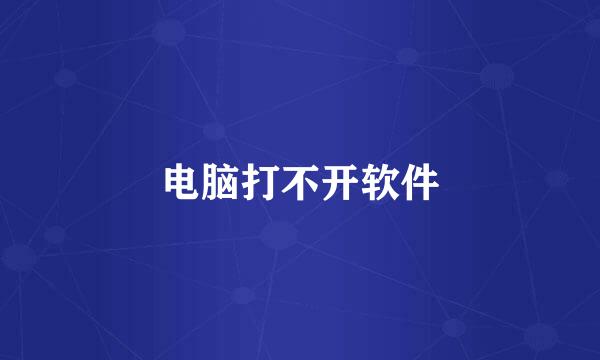 电脑打不开软件