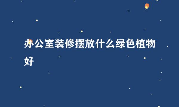 办公室装修摆放什么绿色植物好