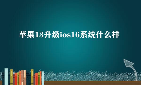 苹果13升级ios16系统什么样