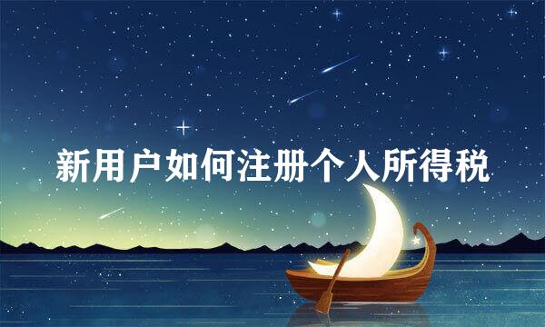 新用户如何注册个人所得税