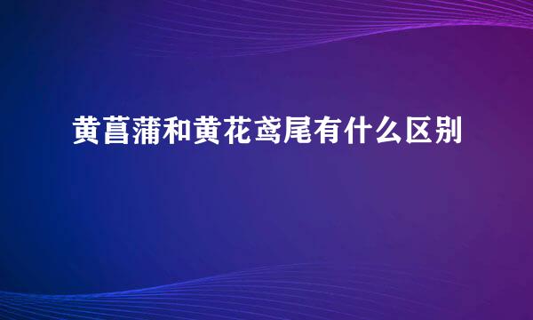 黄菖蒲和黄花鸢尾有什么区别