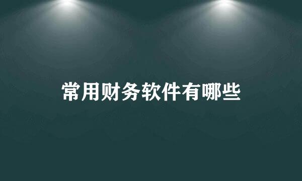 常用财务软件有哪些