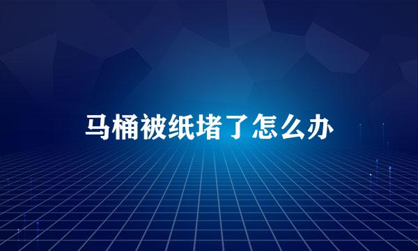 马桶被纸堵了怎么办