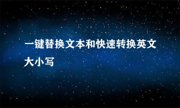 一键替换文本和快速转换英文大小写