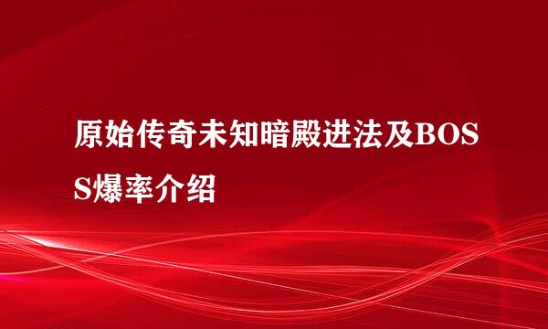 原始传奇未知暗殿进法及BOSS爆率介绍