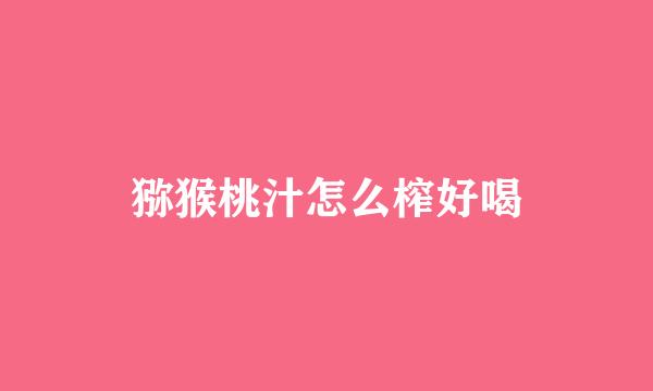 猕猴桃汁怎么榨好喝