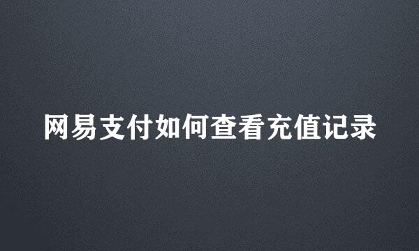 网易支付如何查看充值记录