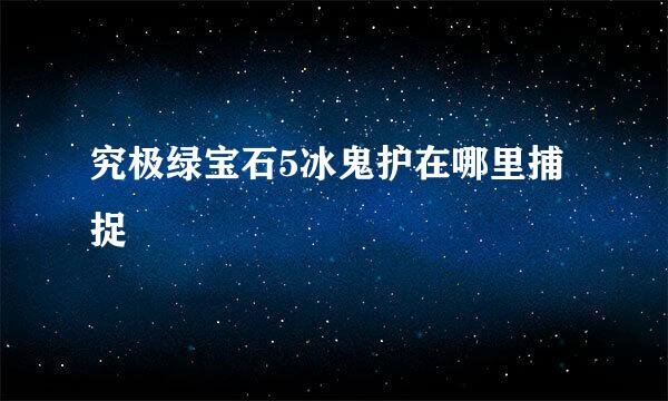 究极绿宝石5冰鬼护在哪里捕捉