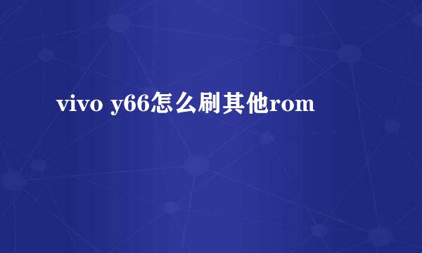 vivo y66怎么刷其他rom