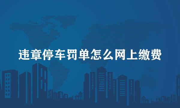 违章停车罚单怎么网上缴费