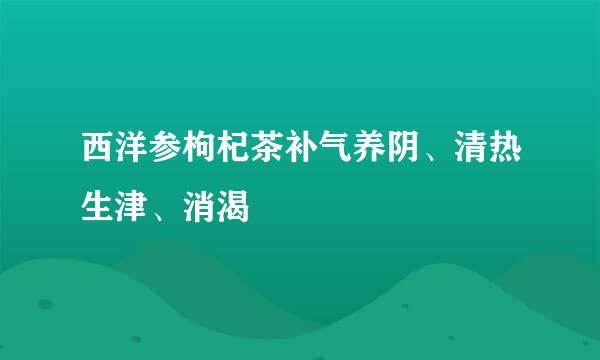 西洋参枸杞茶补气养阴、清热生津、消渴