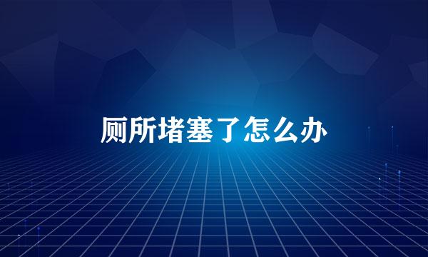 厕所堵塞了怎么办
