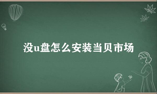 没u盘怎么安装当贝市场