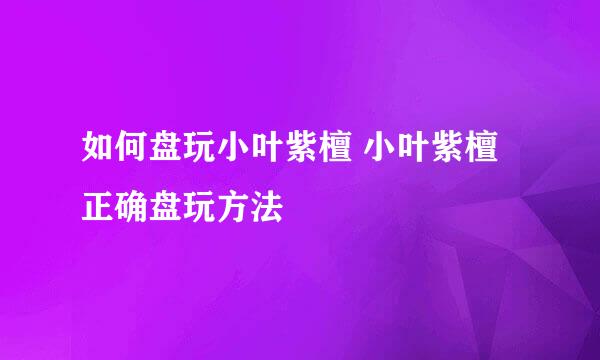 如何盘玩小叶紫檀 小叶紫檀正确盘玩方法