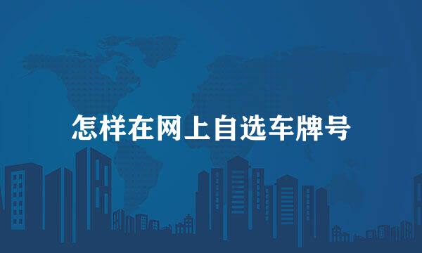 怎样在网上自选车牌号
