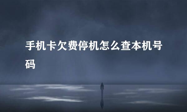 手机卡欠费停机怎么查本机号码