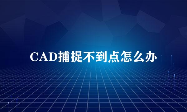 CAD捕捉不到点怎么办