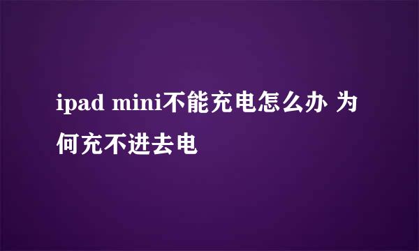 ipad mini不能充电怎么办 为何充不进去电