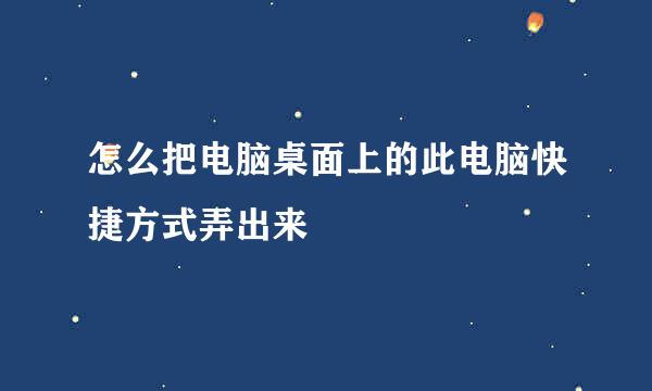 怎么把电脑桌面上的此电脑快捷方式弄出来