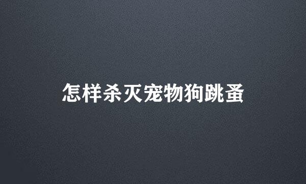 怎样杀灭宠物狗跳蚤