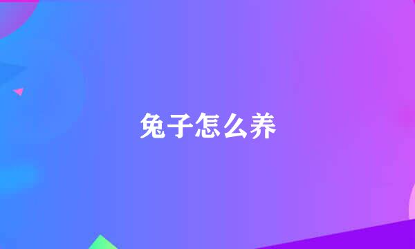 兔子怎么养