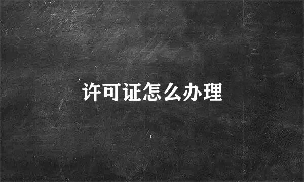 许可证怎么办理