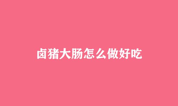 卤猪大肠怎么做好吃