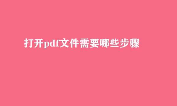 打开pdf文件需要哪些步骤