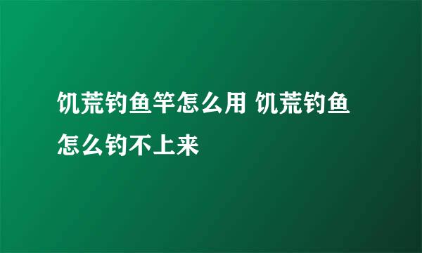 饥荒钓鱼竿怎么用 饥荒钓鱼怎么钓不上来