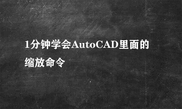 1分钟学会AutoCAD里面的缩放命令