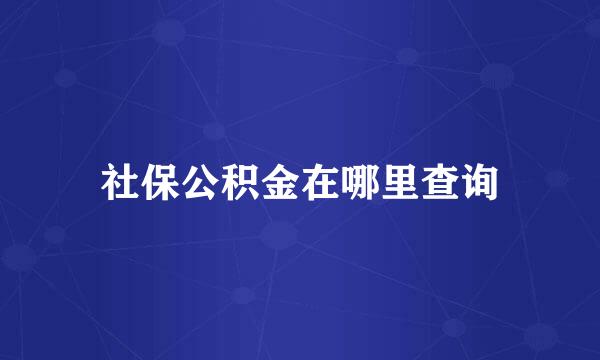 社保公积金在哪里查询