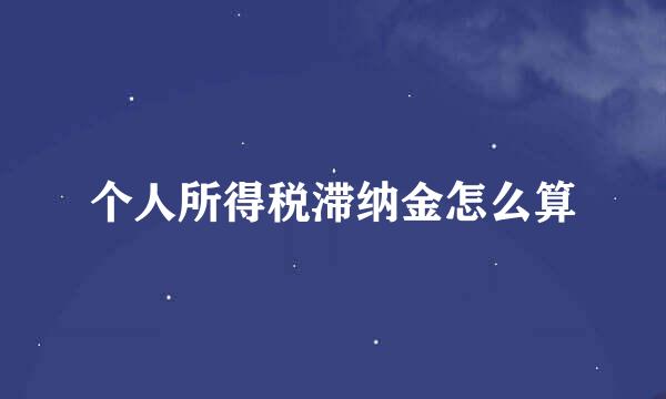 个人所得税滞纳金怎么算
