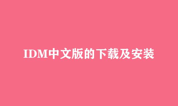 IDM中文版的下载及安装