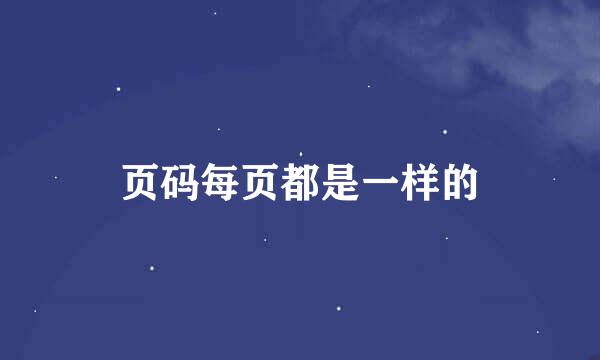 页码每页都是一样的