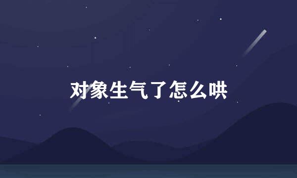 对象生气了怎么哄