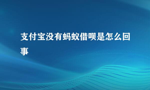 支付宝没有蚂蚁借呗是怎么回事