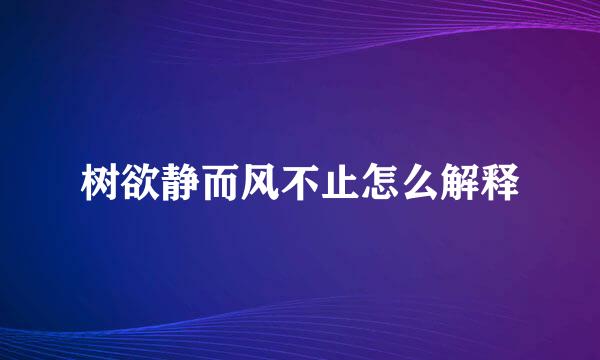 树欲静而风不止怎么解释