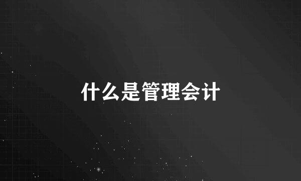 什么是管理会计