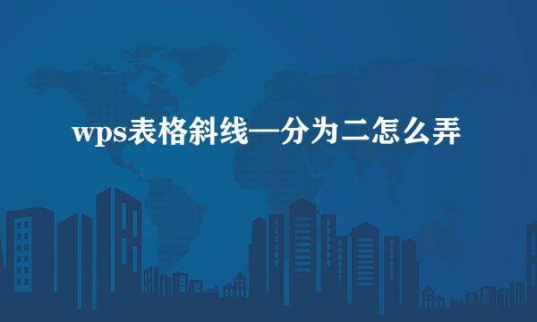 wps表格斜线—分为二怎么弄