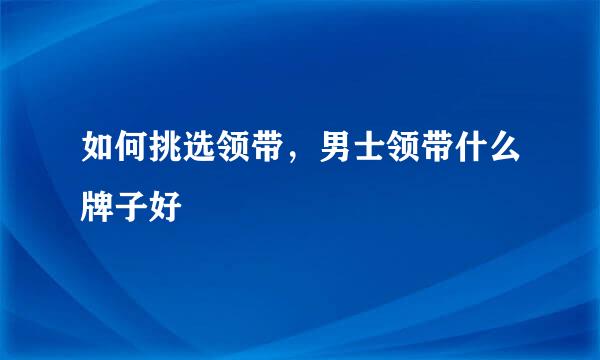 如何挑选领带，男士领带什么牌子好