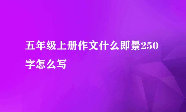 五年级上册作文什么即景250字怎么写