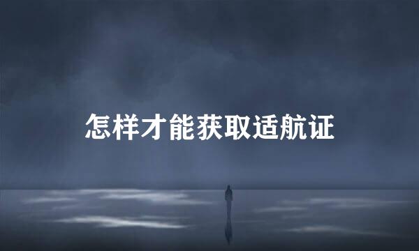 怎样才能获取适航证