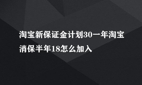 淘宝新保证金计划30一年淘宝消保半年18怎么加入