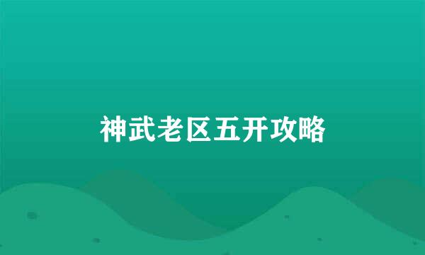 神武老区五开攻略